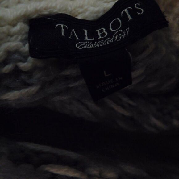 Talbots Womens Turtleneck Sweater Cream Ivory Wool Mohair Cotton Size Large - Picture 5 of 6